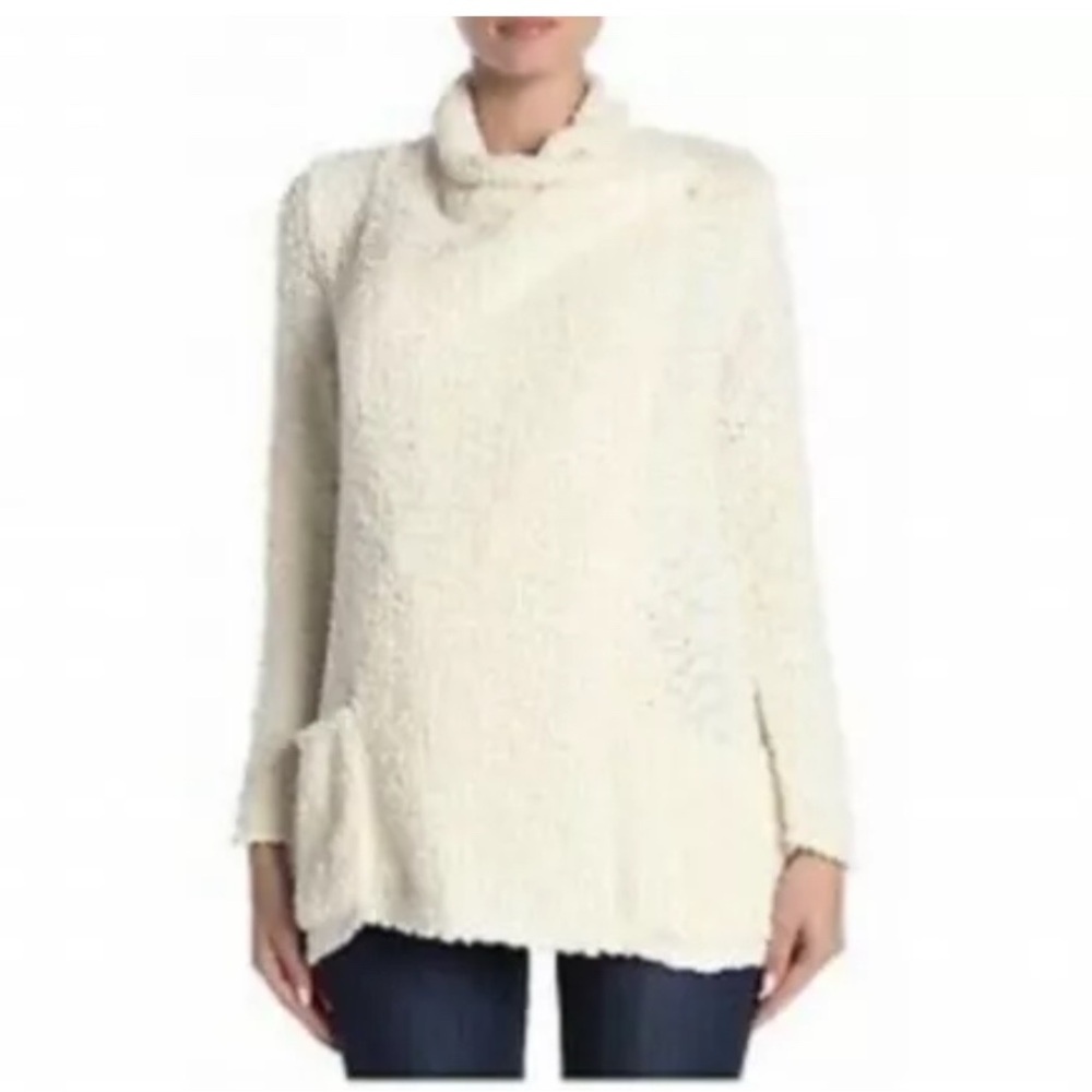 Bobeau Boucle Popcorn Draped Button Cardigan - Picture 2 of 9